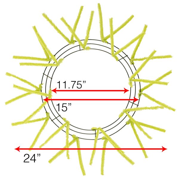 15-24  Tinsel Work Wreath Form: Lime Online Hot Sale