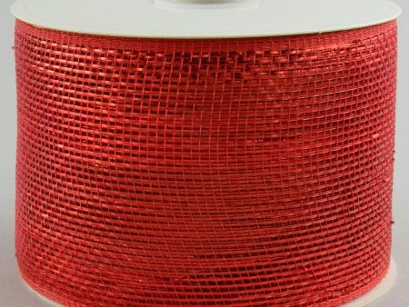 4  Poly Deco Mesh Ribbon: Metallic Red Online now