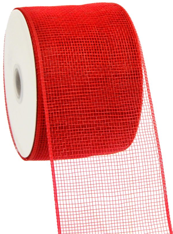 4  Poly Deco Mesh Ribbon: Red Online now