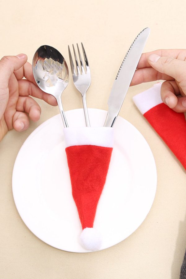 10-Pack Christmas Hat Shaped Cutlery Covers Cheap