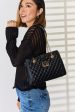 David Jones Quilted PU Leather Handbag For Sale