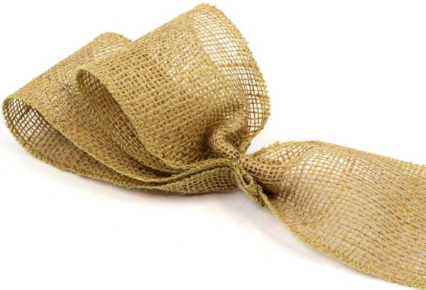 4  Burlap Ribbon: Natural (10 Yards) Online Hot Sale