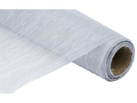 17  Crinkle Fabric Roll: Metallic Silver (5 Yards) For Discount