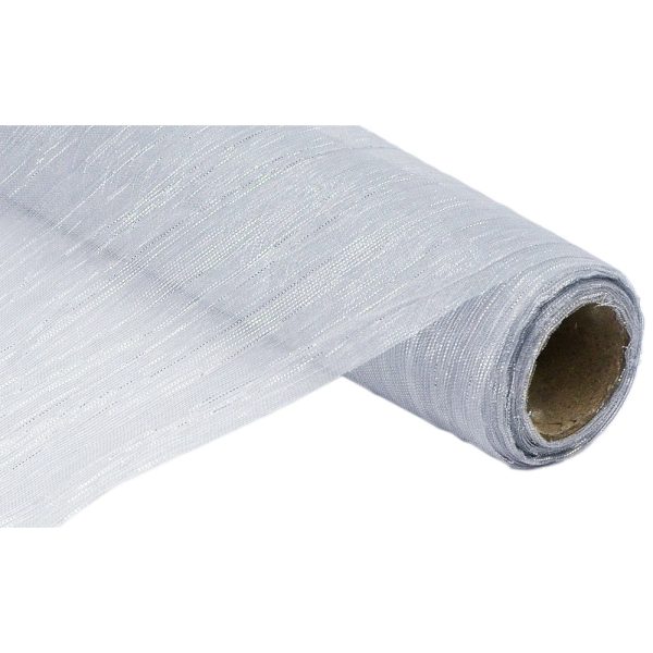 17  Crinkle Fabric Roll: Metallic Silver (5 Yards) For Discount