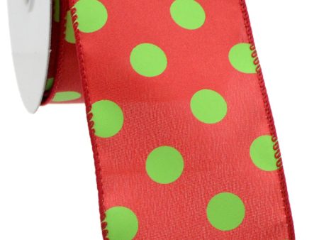 2.5  Red & Lime Green Polka Dot Ribbon Online