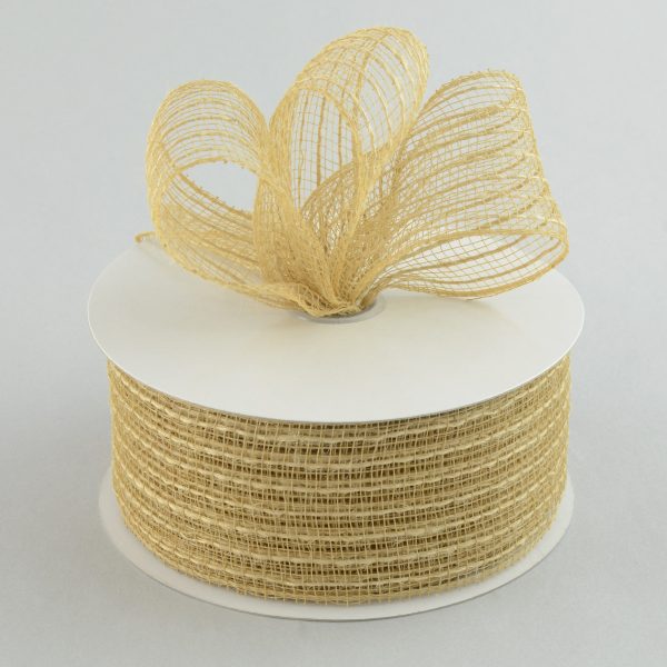 2.5  Poly Jute Burlap Mesh Ribbon: Natural (25 Yards) Fashion