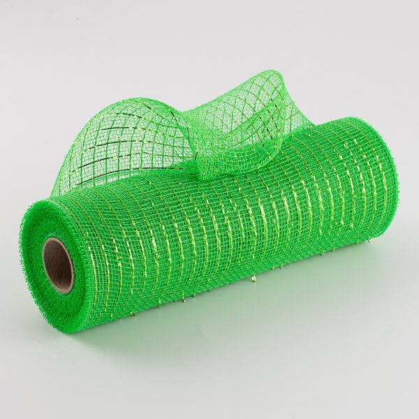 10  Poly Deco Mesh: Metallic Lime Online Sale