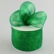 4  Poly Deco Mesh Ribbon: Metallic Emerald Green Online Sale