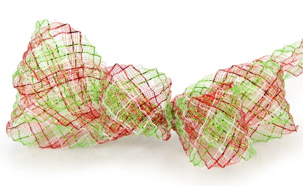 1.5  Deco Flex Mesh Ribbon: Red Lime White Plaid (30 Yards) Cheap