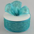 2.5  Poly Deco Mesh Ribbon: Metallic Teal For Cheap