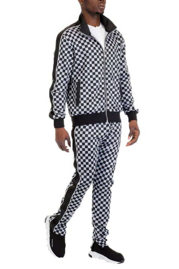 Rich Checkered Track Pants Fashion