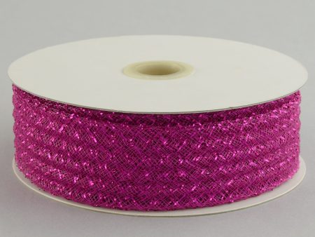 1.5  Deco Flex Mesh Ribbon: Metallic Fuchsia Pink (30 Yards) Discount