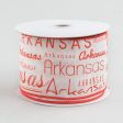 2.5  Arkansas Print Ribbon: Red & White (10 Yards) Cheap