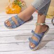 Denim Open Toe Buckle Sandals Cheap