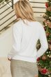 White Thankful Ivory Embroidered Sweater on Sale