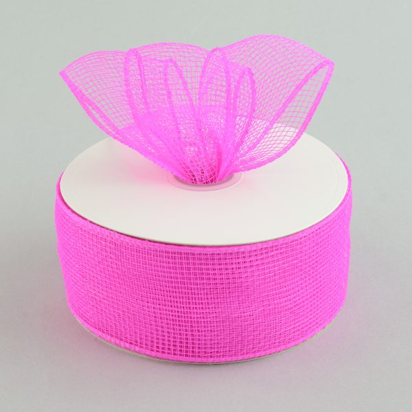 2.5  Poly Deco Mesh Ribbon: Hot Pink Cheap