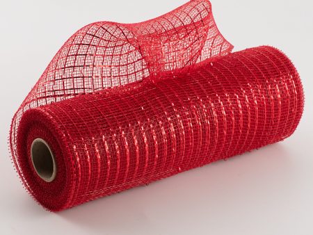 10  Poly Deco Mesh: Metallic Red For Cheap