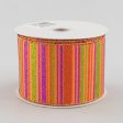 2.5  Horizontal Stripe Ribbon: Orange, Lime, Purple (10 Yards) Discount