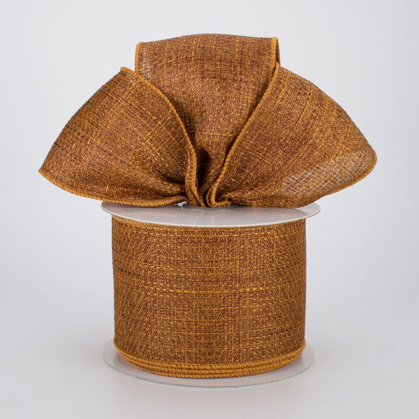 2.5  Royal Faux Burlap Ribbon: Rust (10 Yards) Online now