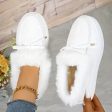 Bow Furry Round Toe Flat Slip-Ons on Sale