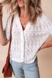 White Frenchy Hollow Out Knitted V Neck Cardigan Hot on Sale