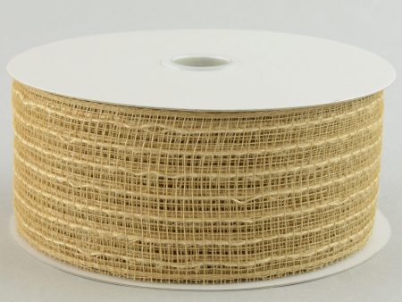 2.5  Poly Jute Burlap Mesh Ribbon: Natural (25 Yards) Fashion