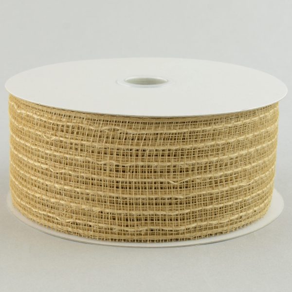 2.5  Poly Jute Burlap Mesh Ribbon: Natural (25 Yards) Fashion