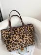 Leopard Faux Fur Tote Bag with Coin Purse Cheap