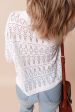 White Frenchy Hollow Out Knitted V Neck Cardigan Hot on Sale