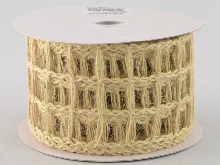 2.5  Jute Window Pane Mesh Ribbon: Natural (10 Yards) Fashion