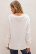 White American Flag Cable Knit Drop Shoulder Sweater Cheap