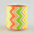 4  Satin Spring Chevron Ribbon: Orange, Yellow & Lime Cheap