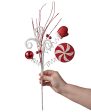 16  Peppermint Spiral Swirl Floral Pick on Sale