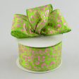 2.5  Lime Fuchsia Leopard Ribbon (10 Yards) Cheap