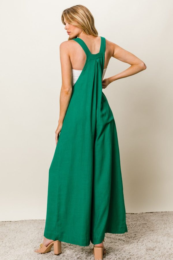 BiBi Texture Sleeveless Wide Leg Jumpsuit Discount