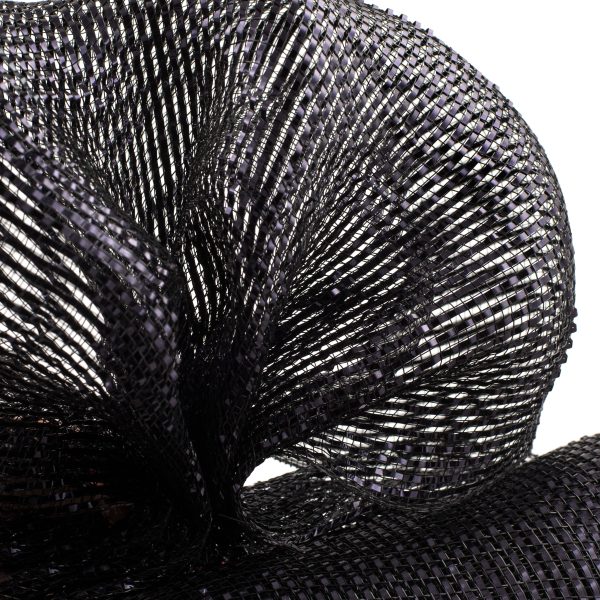 21  Poly Deco Mesh: Deluxe Wide Foil Metallic Black For Cheap