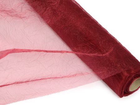 24  Crinkle Sheer Fabric Roll: Burgundy (10 Yards) Online