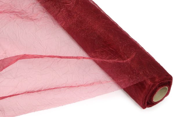 24  Crinkle Sheer Fabric Roll: Burgundy (10 Yards) Online