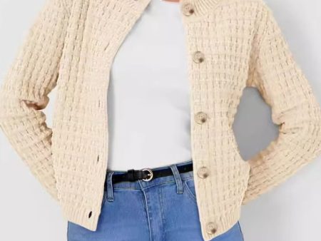 Button Up Round Neck Long Sleeve Cardigan Sale