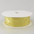 2.5  Gold Lamé Damask Ribbon (50 Yards) For Sale