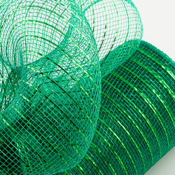 10  Poly Deco Mesh: Metallic Emerald Green Discount