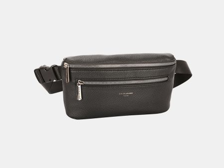 David Jones PU Leather Double Zipper Adjustable Belt Bag Online now