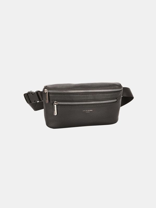 David Jones PU Leather Double Zipper Adjustable Belt Bag Online now