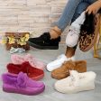 Bow Furry Round Toe Flat Slip-Ons on Sale