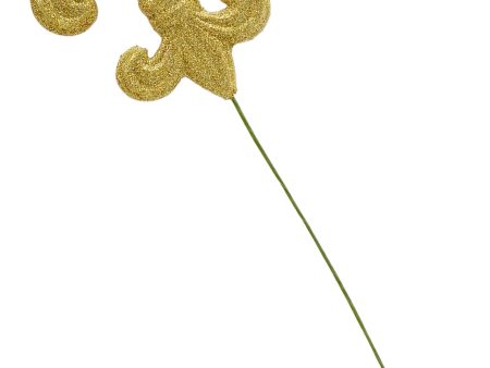 Gold Glitter Fleur De Lis Pick: 6  on Sale