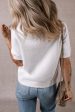 White Gold Buttons Textured Sweater T Shirt Cheap