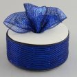 2.5  Poly Deco Mesh Ribbon: Metallic Navy Royal Sale