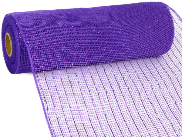 10  Poly Deco Mesh: Metallic Purple For Cheap