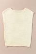 White Flower Crochet Round Neck Knitted Top For Cheap