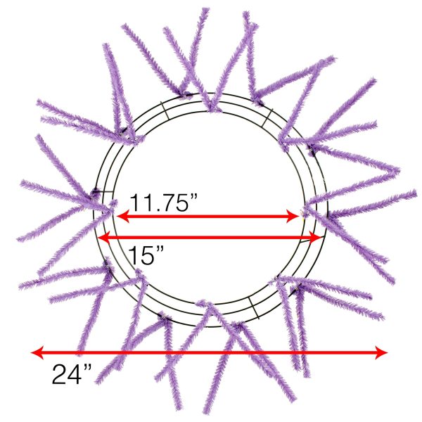 15-24  Tinsel Work Wreath Form: Lavender Online Hot Sale